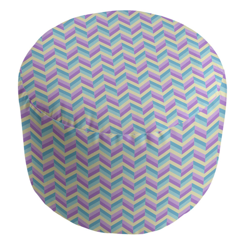 repose-pieds à chevrons Leffel, Mauve / bleu
