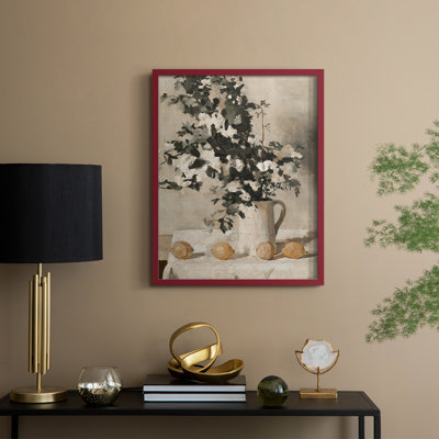 Reproduction florale vintage avec encadrement CECXLVII - bois massif