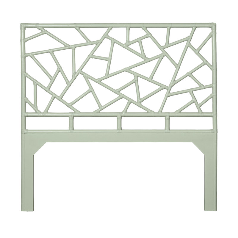 Tiffany Wicker/Rattan Open-Frame Headboard, Celery Green, Queen
