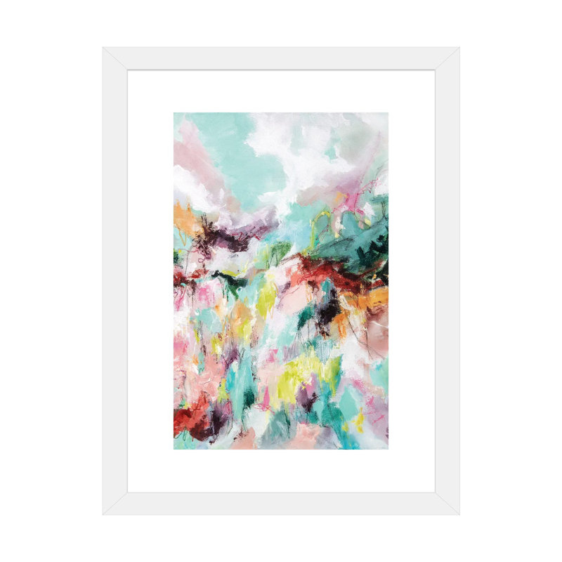 Impression d’art graphique, "Let Go" par Cristina dalla Valentina, H 32 po x l 24 po x P 1 po, Papier encadré blanc, Blanc