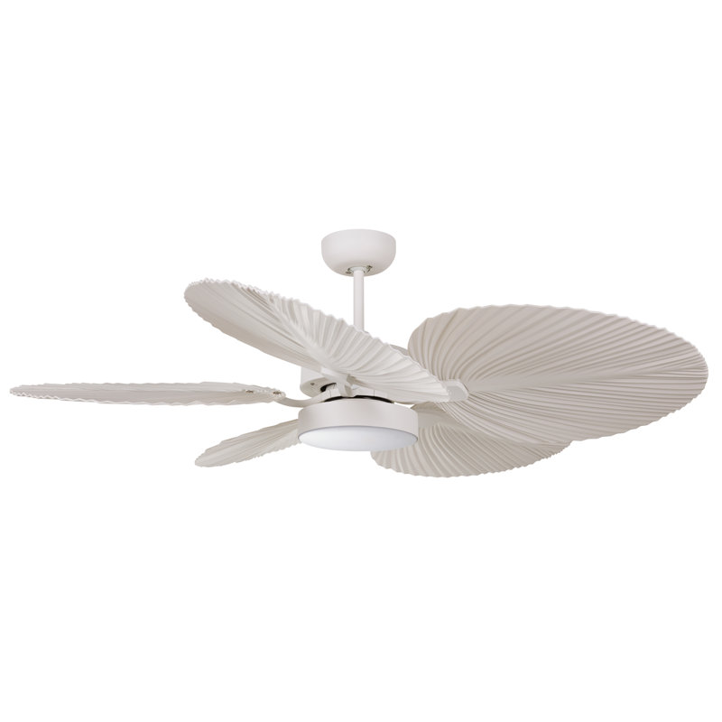 Lucci Air Lusten 52in 5-Blades DC Indoor/Outdoor Ceiling Fan with Remote Control and Light, White
