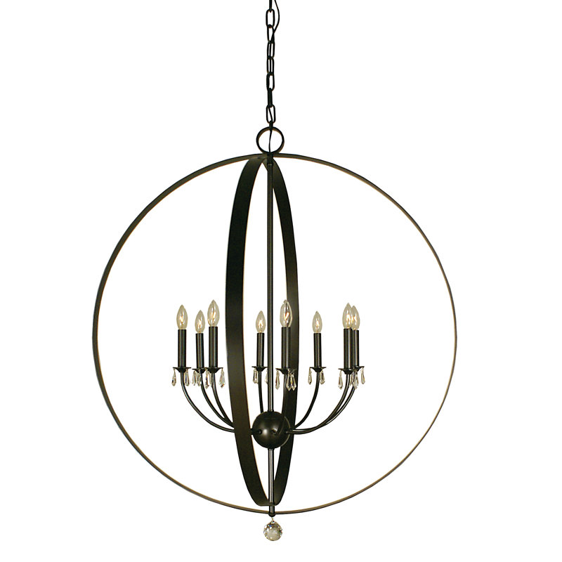 Lustre de globe à globe de style bougie 8 lumières Parenteau