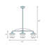 Luminaire suspendu 3 lumières 44 po