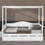 Lit simple avec auvent et deux tiroirs, structure de plateforme en bois avec tête de lit-1519147352