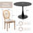 31.5" Tulip Round Dining Table And 2 Round-backed Dining Chairs Set-1792235671-1792235672