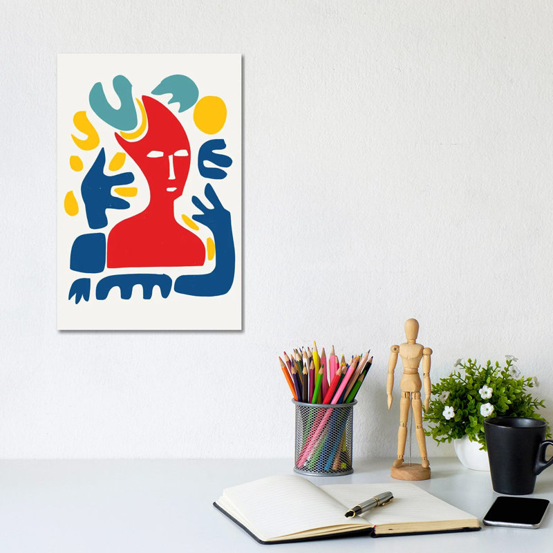 Red Man With Blue Arms by Emmanuel Signorino - Wrapped Canvas Print, 20.32 cm H x 30.48 cm W