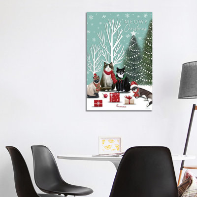 Christmas Cats - Wall Art Print - Wrapped Canvas