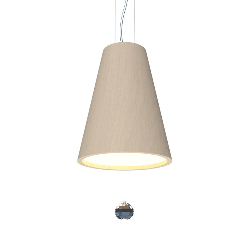 Luminaire suspendu conique à DEL, Blanc organique, Blanc organique, 3000