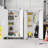 71'H Metal Lockable Garage Storage Cabinet with Hanging Rod and Adjustable Shelves-1699124817