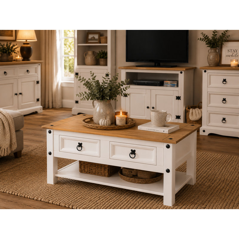 Solid Wood Coffee Table with Storage