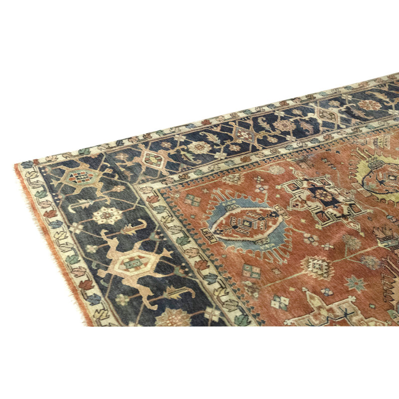 Tapis unique brun / noir / beige noué à la main de haute qualité