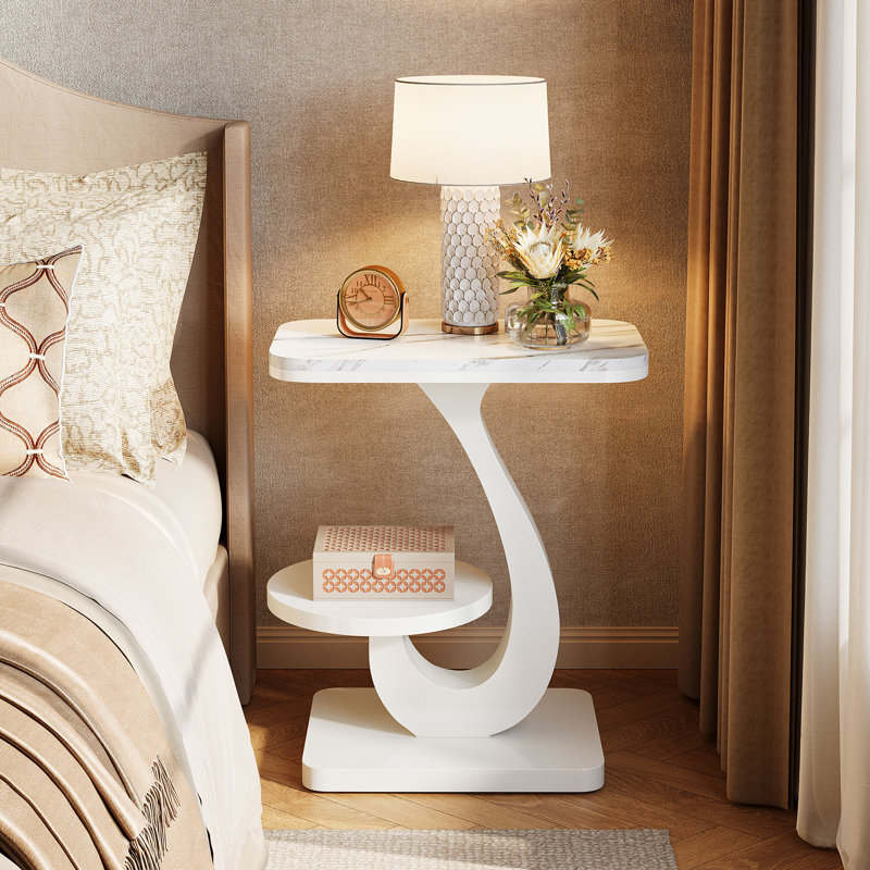 Tray Top Pedestal Side Table Set