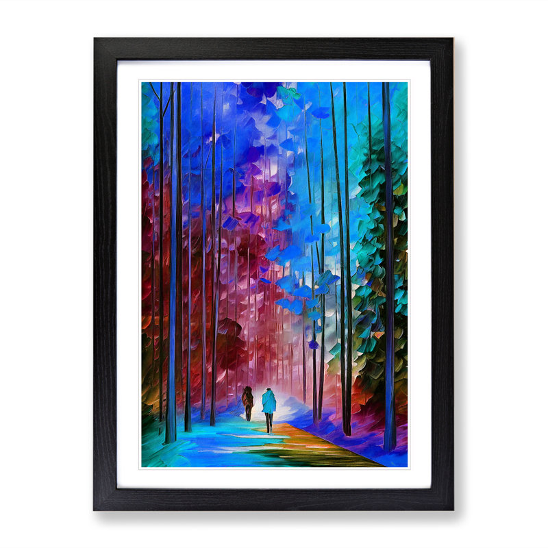XV1022-1720X Couple In A Forest No.1 - Single Picture Frame Print, 64cm H x 46cm W, Black