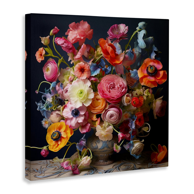 "Mixed Full Bouquet", art mural par Lazar Studio, H 30 po x l 30 po