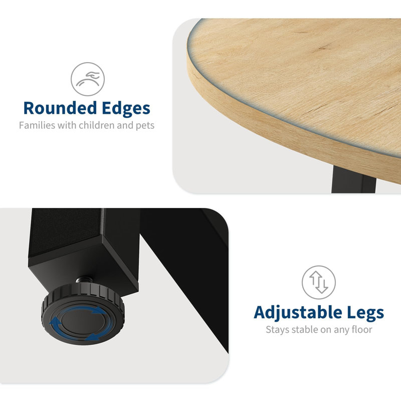 Table de salle à manger ronde 31,5 po pour 4 personnes - Table ronde en bois moderne avec structure en métal industriel, peu encombrante pour les appartements et les coins repas (sans chaises)