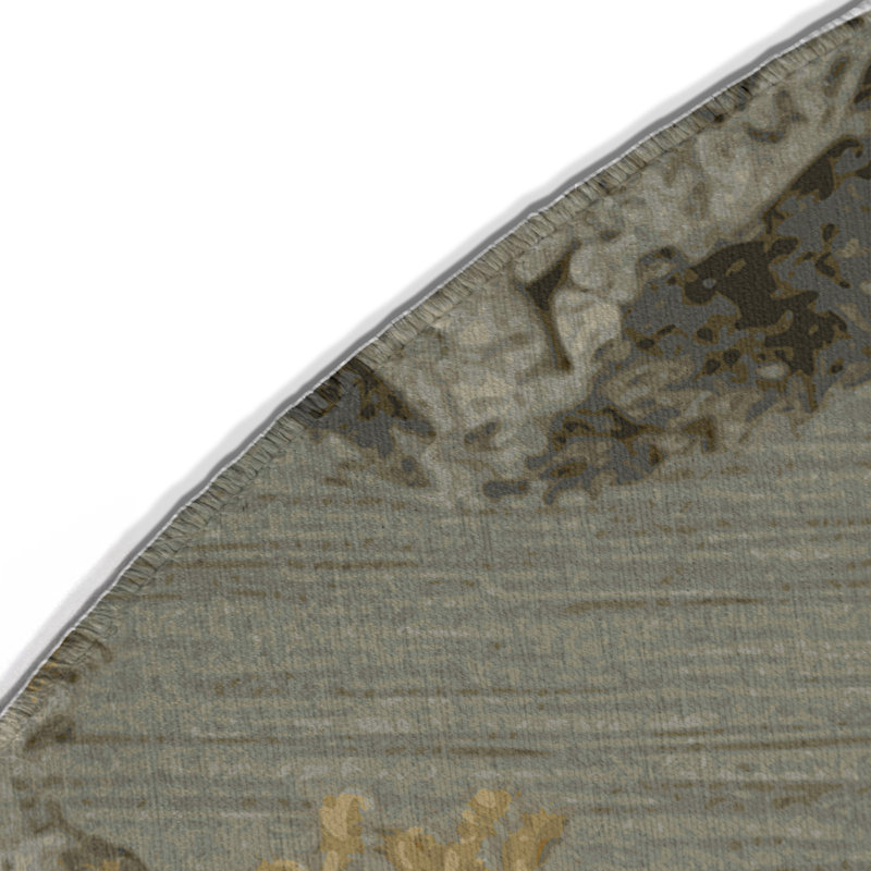 Tapis d'intérieur et d'extérieur brun Nature, Rond 5 pi