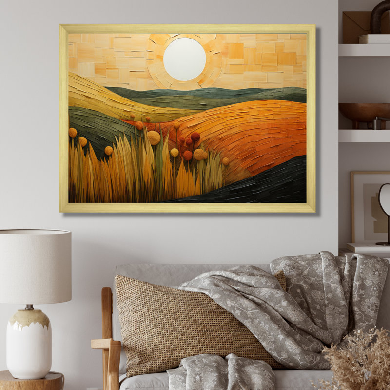 «Countryside Bold», impression géométrique sur toile, H 16 po x l 32 po x P 1 po, Encadrement doré