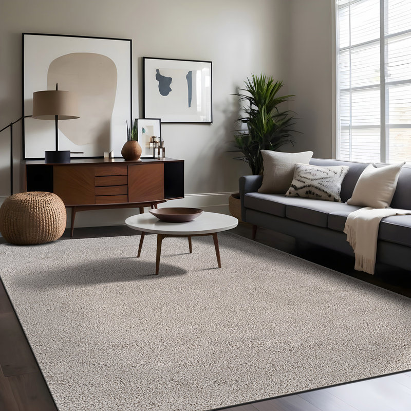 Tapis d'intérieur lavable, Gris, Rectangle 6' x 9'