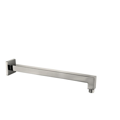 15" Metal Square Shower Arm, Brushed Nickel