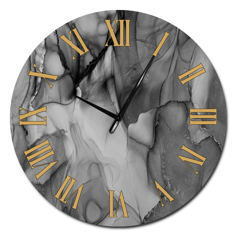 Horloge murale Tender, Surdimensionné, Noir / blanc / or	