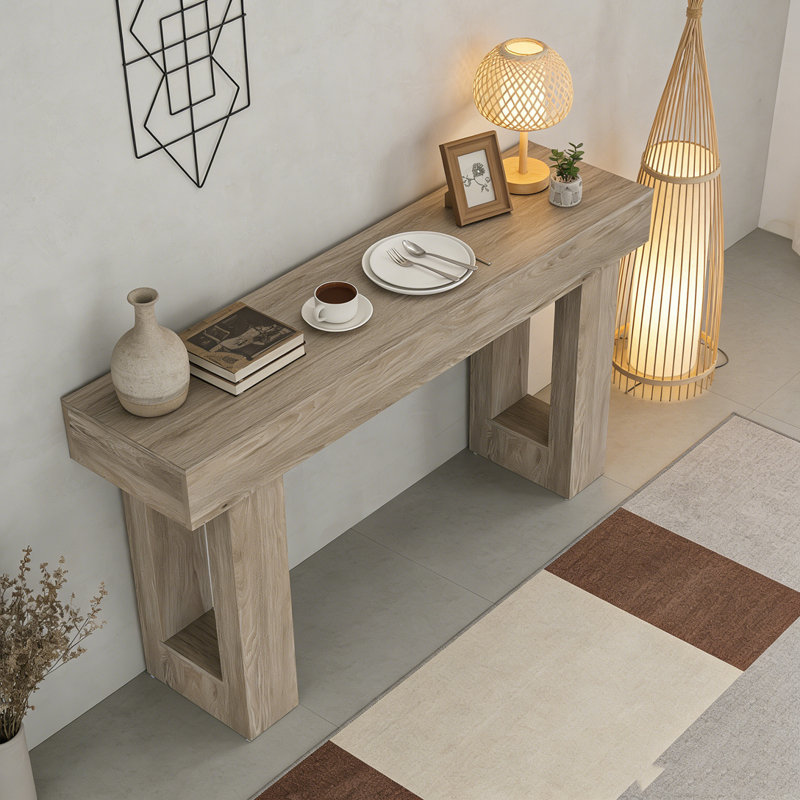 Wooden Sofa Console Table For Entryway, Mix Brown