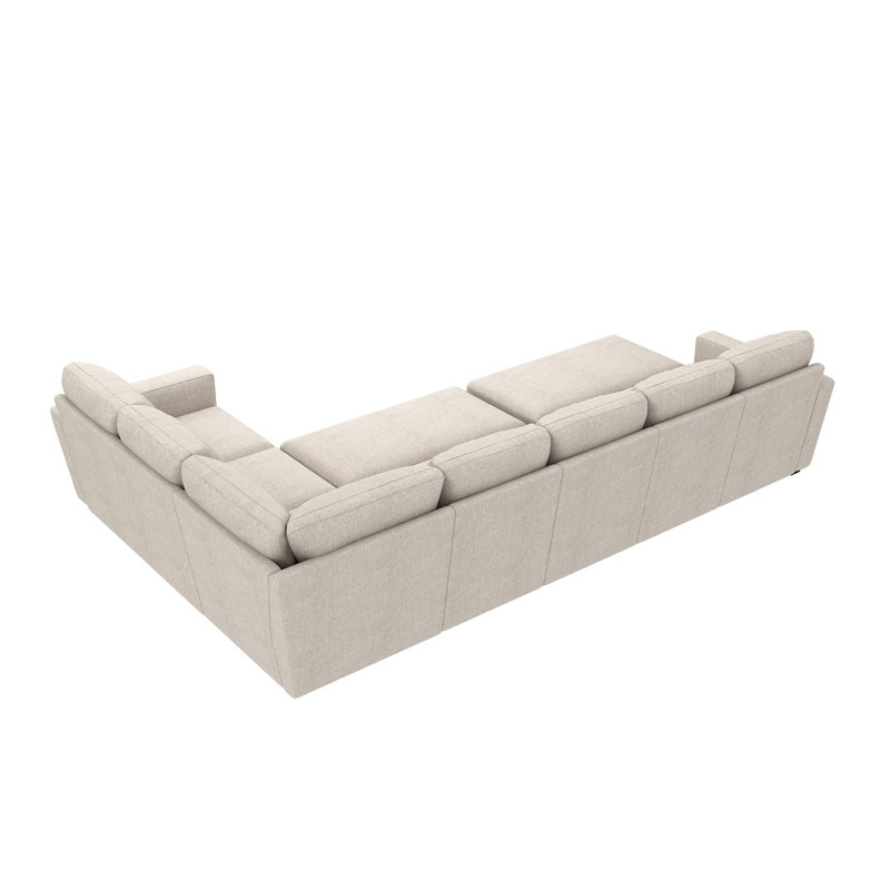 Canapé-lit modulaire en L avec siège de rangement Caren, Polyester beige