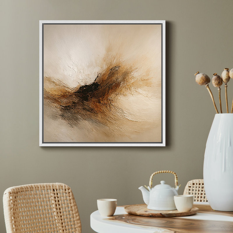 Reproduction d'art encadrée sur toile encadrée pour décoration de salon, H 24,8 po x l 24,8 po, Blanc