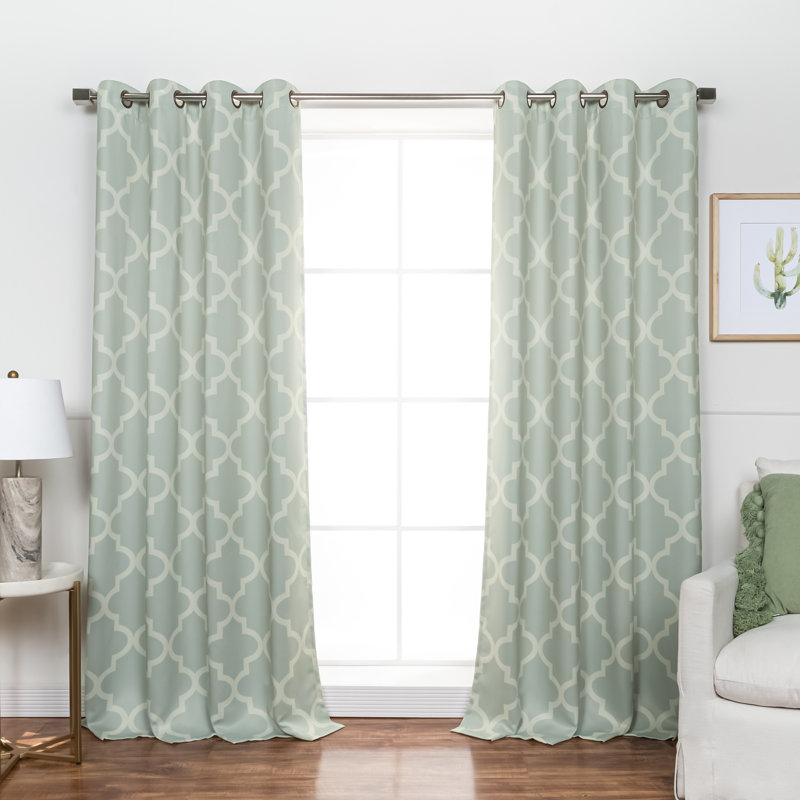 Rideau obscurcissant en polyester Lytsell, L 52 po x L 96 po, Sauge
