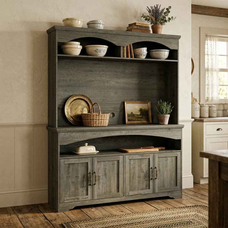 55.1" W Sideboard Cabinet Buffet Storage Cabinet With Hutch