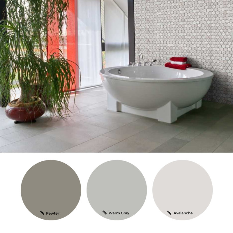 Stately Hex 11" x 14" Porcelain Novelty Marble Look Wall & Floor Tile, Gray