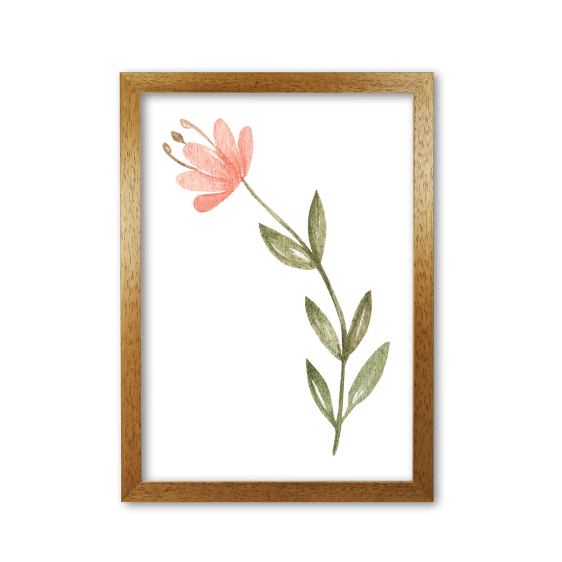 Watercolour Flower 2 - Painting, Honey Oak Frame, 60 cm H x 42 cm W x 5 cm D