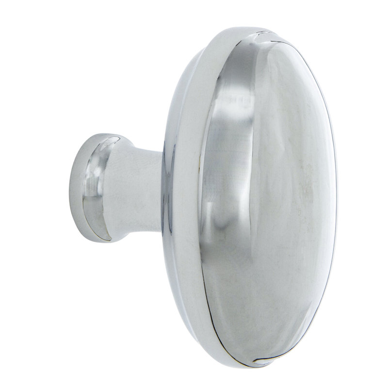Homestead 1 3/4" Length Oval Knob, Bright Chrome