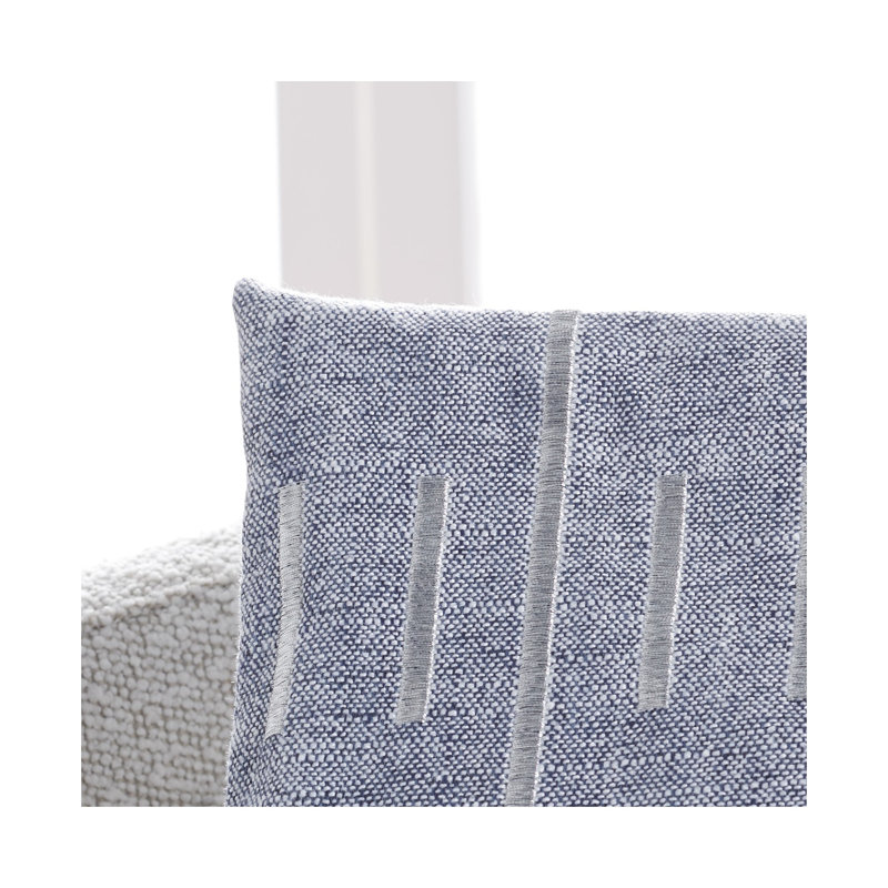 Lizabet Geometric Reversible Throw Pillow, Blue/White
