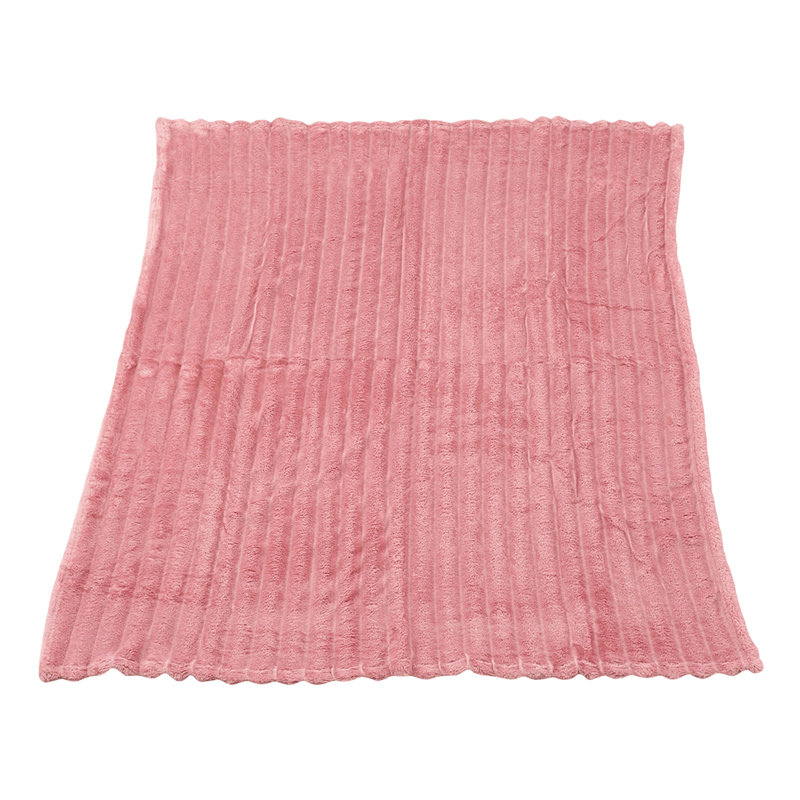 Striped Machine Tufted Blanket, 150cm x 100cm, Striped, Pink