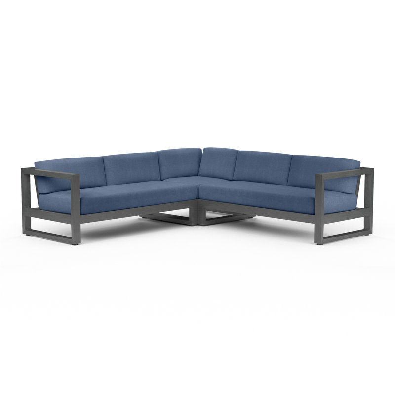 Canapé modulaire avec coussins Sunbrella Georgie, Spectre indigo Sunbrella®