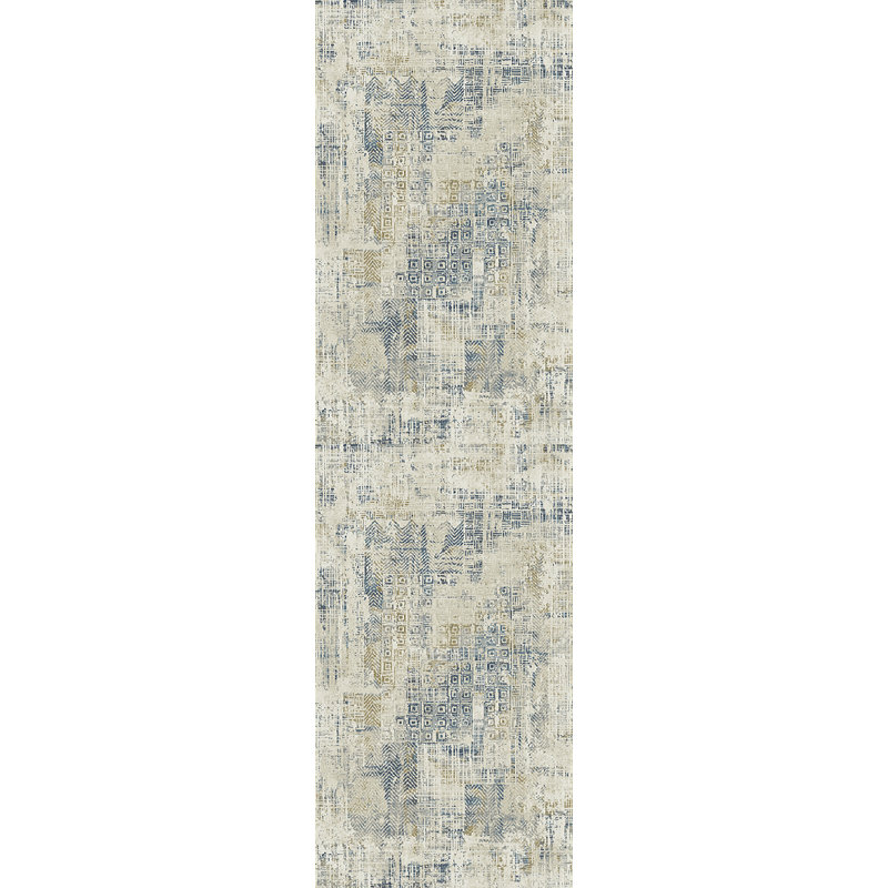 Tapis ivoire / ardoise Mulvihill, Tapis de couloir : 2 pi 2 po x 7 pi 7 po