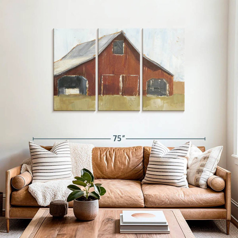 Lilie Rustic Red Barn I, 36" H x 57" W