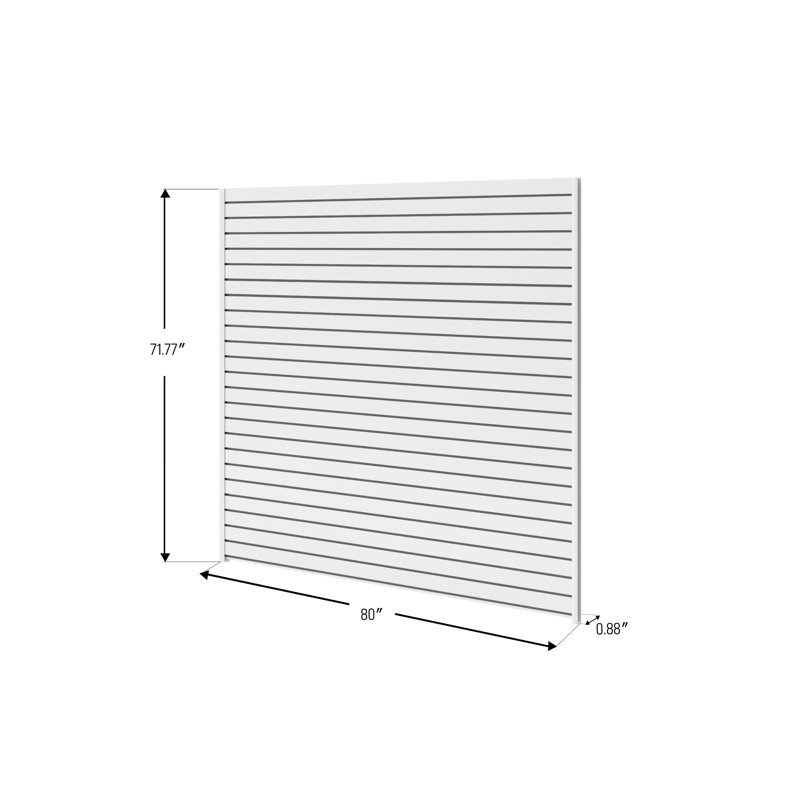 Garage 40sqft PVC Slatwall, White