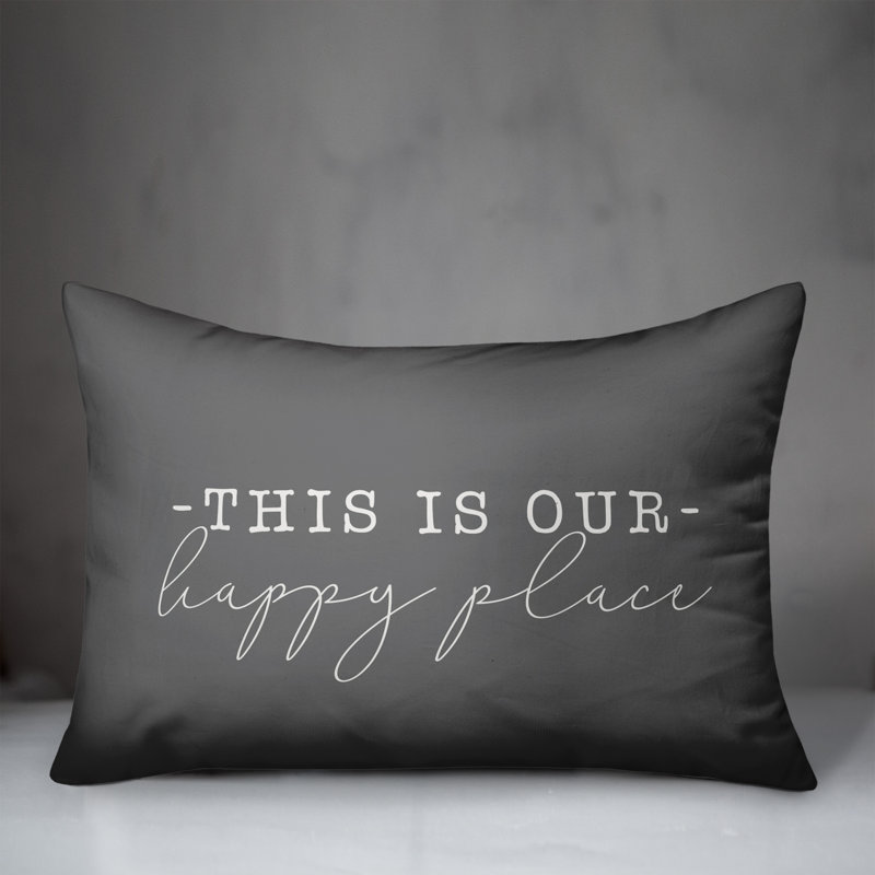Outdoor Reversible Throw Pillow, Dark Gray/White