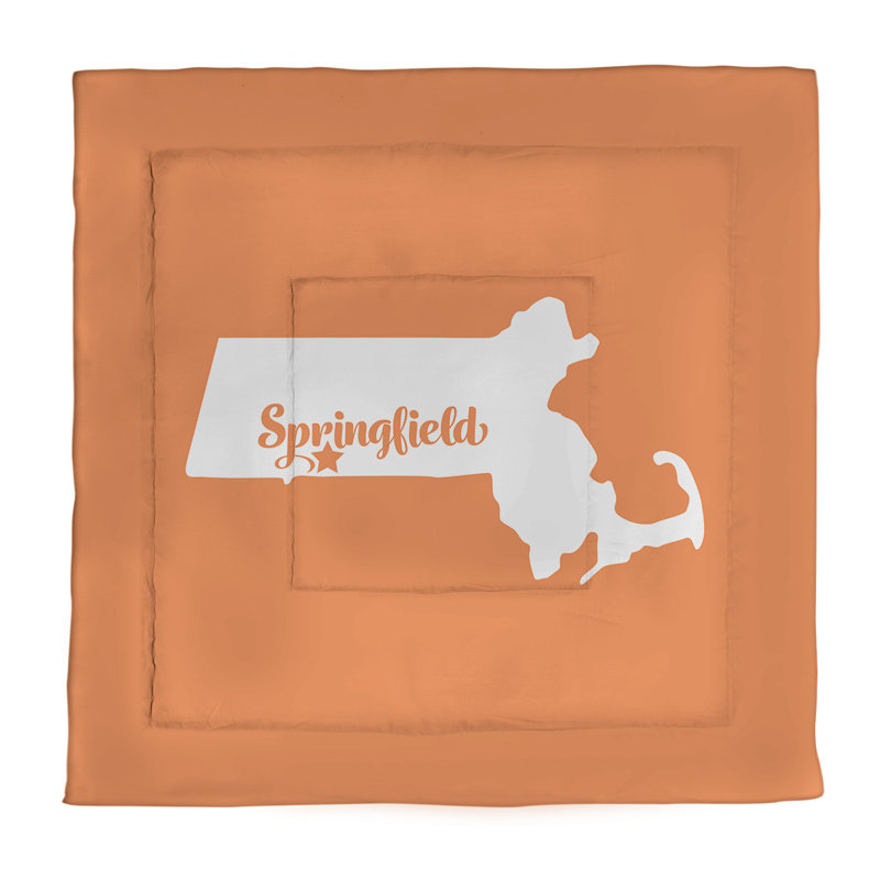 Modern & Contemporary Polyester Percale Comforter, King Comforter, Orange