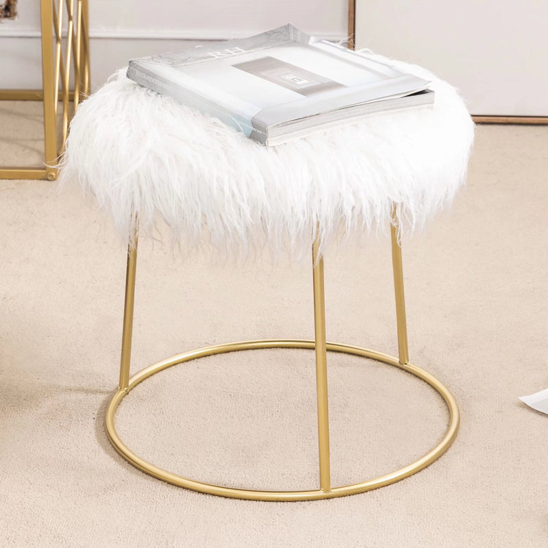 Tabouret de coiffeuse Penne, Blanc