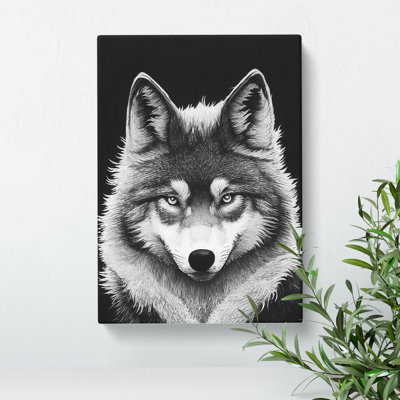 Monochrome Wolf No.4 - Wrapped Canvas