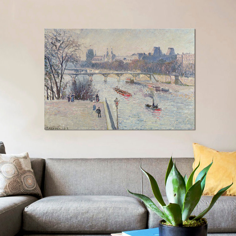 "the louvre, 1902" par camille pissarro, impression sur toile, H 26 po x l 40 po x P 1,5 po