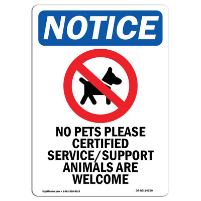 No Pets Please Certified Sign