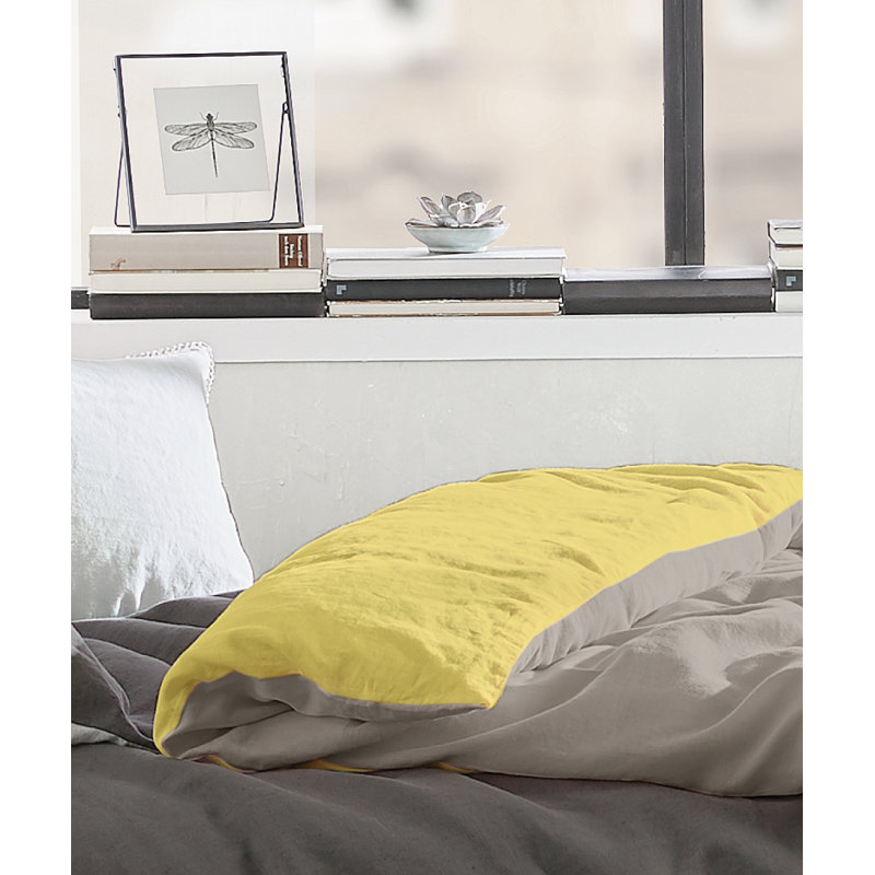 Duvet Cover Set, Double - 2 Pillowcases (80 x 80 cm), Orange/Slate