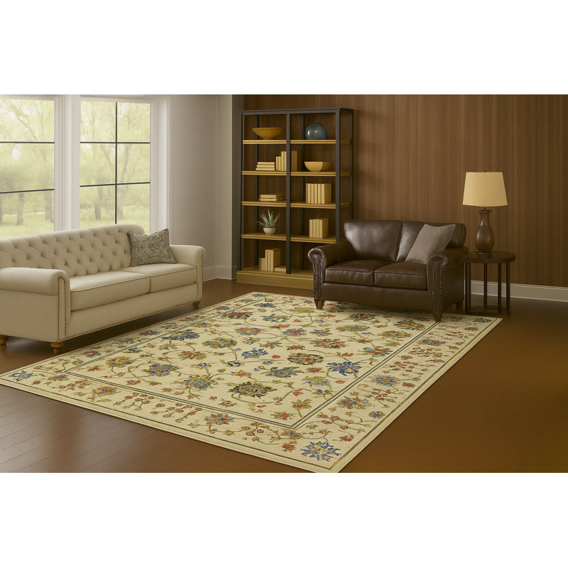 Tapis lavable ultra doux, antidérapant, d'intérieur et résistant aux taches pour la chambre à coucher (5,7 pi x 7,8 pi) Crafters & Weavers