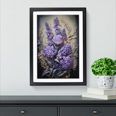 Lavender Flower Baroque No.3 - Single Picture Frame Print on Wood