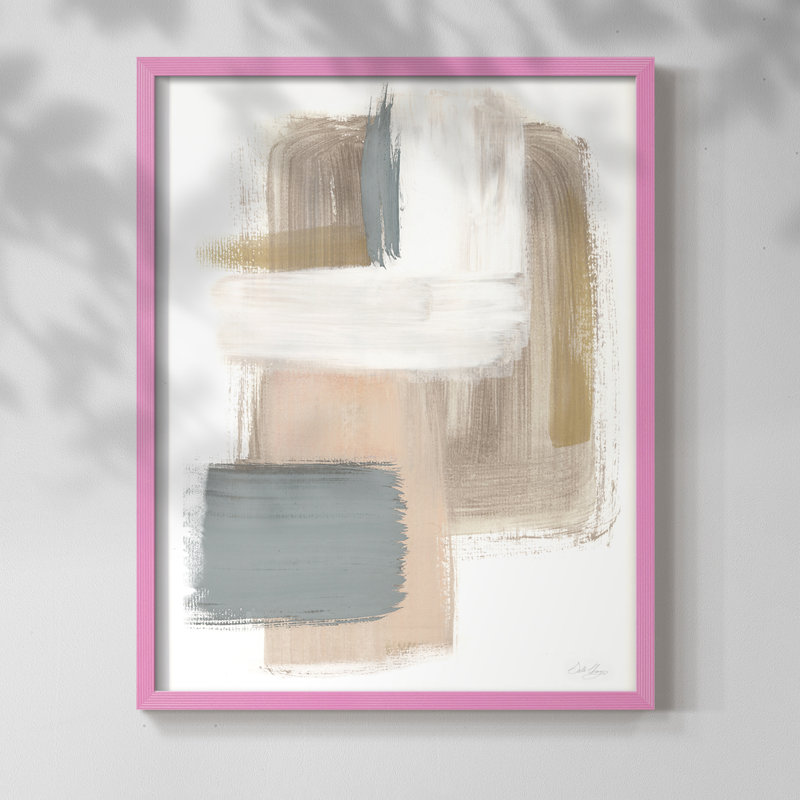 Soft Symmetry I Framed Print - Solid Wood, H 11 po x l 9 po, Rose