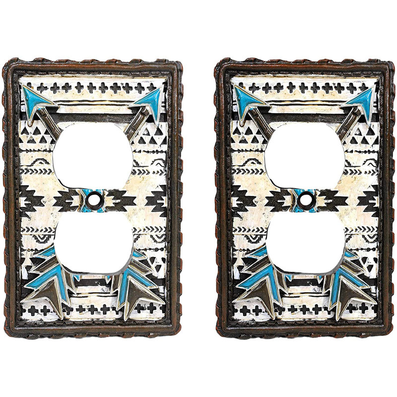 Janenna - Ensemble de 2 plaques de couverture en forme de mur en résine pour amérindien de style tribal amérindien à motif de tribal amérindien de style sud-ouest