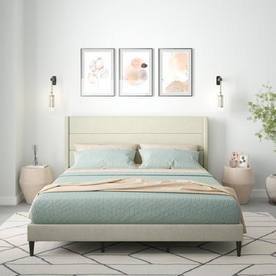 Chanee Upholstered Wingback Bed